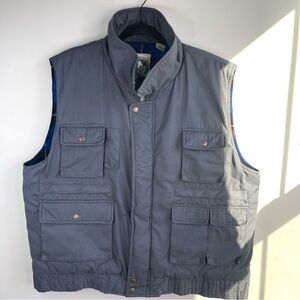 Appalachian Trail Men's Gray Utility Vest With Cotton Flannel Lining Size XL